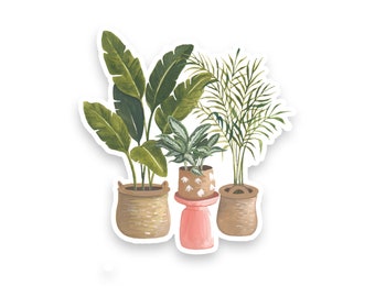 Cute Potted Plants Sticker | Plant Trio Sticker | Waterproof Sticker | Houseplant Sticker