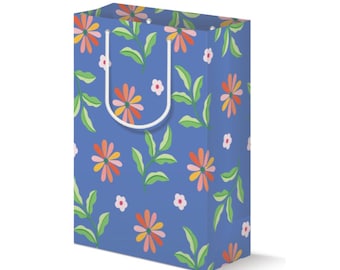 Blue Jardin Birthday Gift Bag | Gift Bag | Birthday Paper Gift Bag | Luxury Gift Bag | Special Occassion Gift Bag