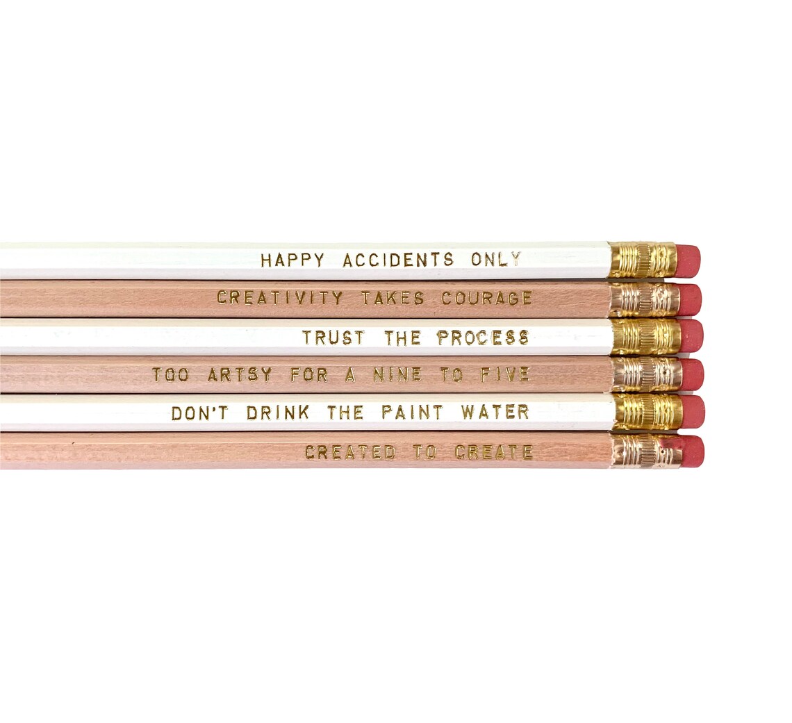 Painter's Pencil Set Foil Stamped Pencils Cute Pencils Etsy