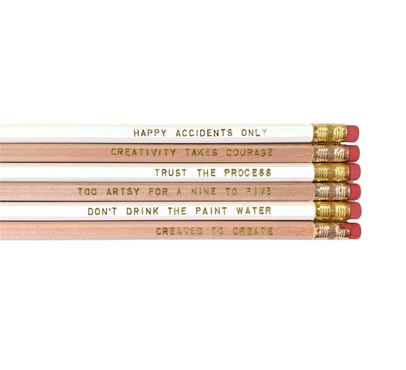 Painter's Pencil Set Foil Stamped Pencils Cute Pencils Etsy UK