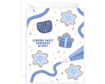 Hanukkah Cookies Greeting Card | Sending Sweet Hanukkah Wishes | Happy Hanukkah Greeting | Chanukkah Greeting Card