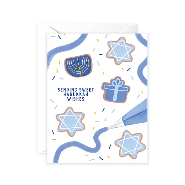 Hanukkah Cookies Greeting Card | Sending Sweet Hanukkah Wishes | Happy Hanukkah Greeting | Chanukkah Greeting Card