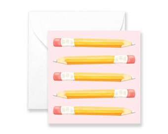 Pencils - Izzy Mini Greeting Card