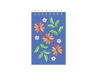 Mini Blue Jardin Notebook | Back to School Notebook | Floral Notebook