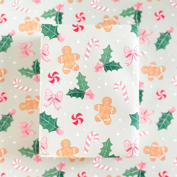 Gingerbread Cheer Gift Wrap | Christmas Wrapping Paper |