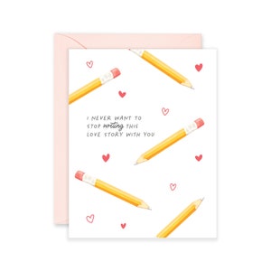 Love Story Pencils | Valentine's Day Card |  Love Card | Anniversary Card