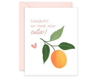 Congrats on your new cutie Greeting Card | Congratulations Card | Card for New Parents | Pregnancy Congratulations