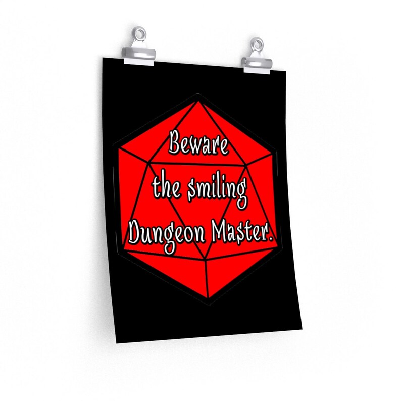 Caverns & Creatures d20 T-Shirt Beware The Smiling Dungeon Master Caverns & Creatures d20 T-Shirt Beware The Smiling Dungeon Master