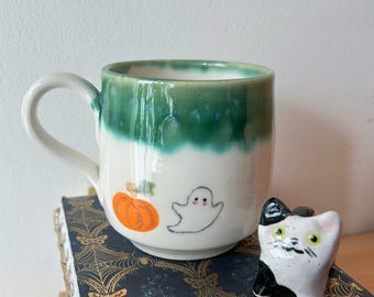 Spöke med pumpa Halloween keramikmugg