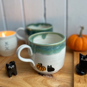 Ghost with pumpkin Halloween ceramic mug image 3