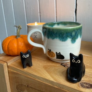 Ghost with pumpkin Halloween ceramic mug image 7