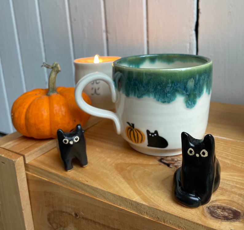 Ghost with pumpkin Halloween ceramic mug image 7