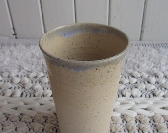 Cider glass - Natural beige stoneware large tumbler with blue or black or transparent glaze - large ceramic glass - Halloween gift party cup