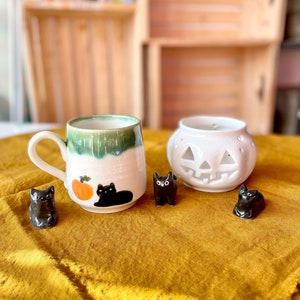 Ghost with pumpkin Halloween ceramic mug image 4