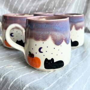 The Halloween mug - black cat and pumpkin mug image 2
