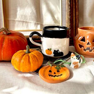 The Halloween mug - black cat and pumpkin mug Bundle black