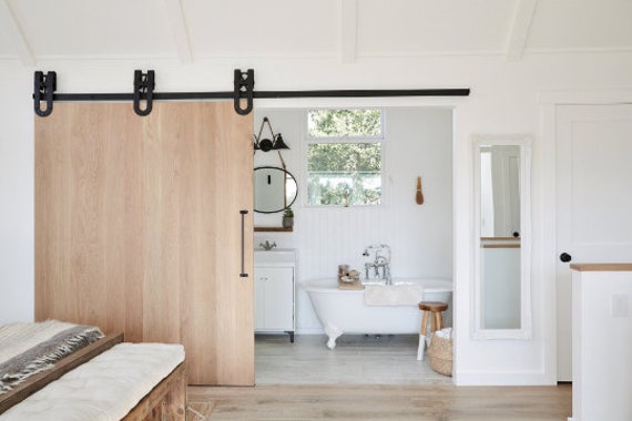 Free Shipping White Oak Slab Sliding Barn Door