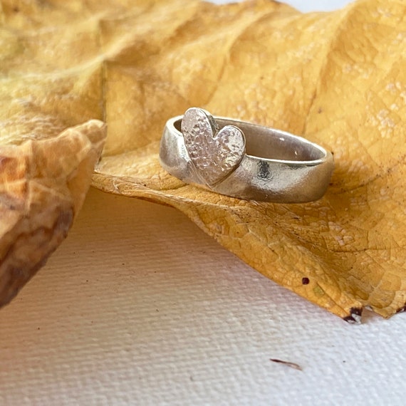 Sterling Silver Heart Ring Silver Heart Promise Ring Unisex
