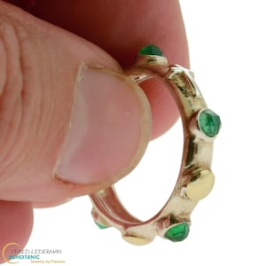 Regalo per mia madre, anello del rosario, pietre di agata verde, anello religioso in argento 925 e oro, a forma di croce e oro giallo 9K, anello ispirato alla preghiera