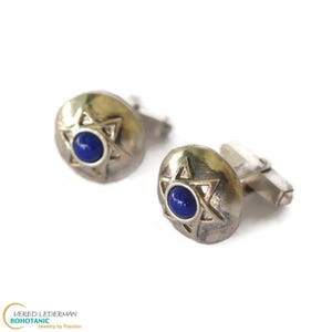Sterling Silver Cufflinks, Judaica Fashion Cufflinks, Tuxedo Studs, Jewish Cufflinks, Jewish Gift for Him, Star of David Men Gift