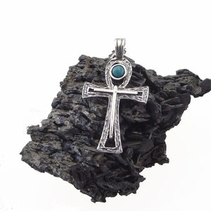 Handmade sterling silver cross pendent,  inspired by an African cross, a symbol of fertility