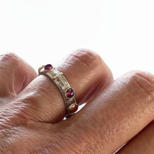 Sterling Silver Rosary Ring, Prayer Ring, Meditation Ring, Religious Rosary Eternity Band, Catholic Ring, Birthday Gift for Mom