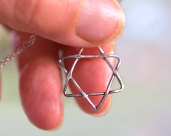 Minimalist Sterling Silver Star of David Necklace - Jewish Gift