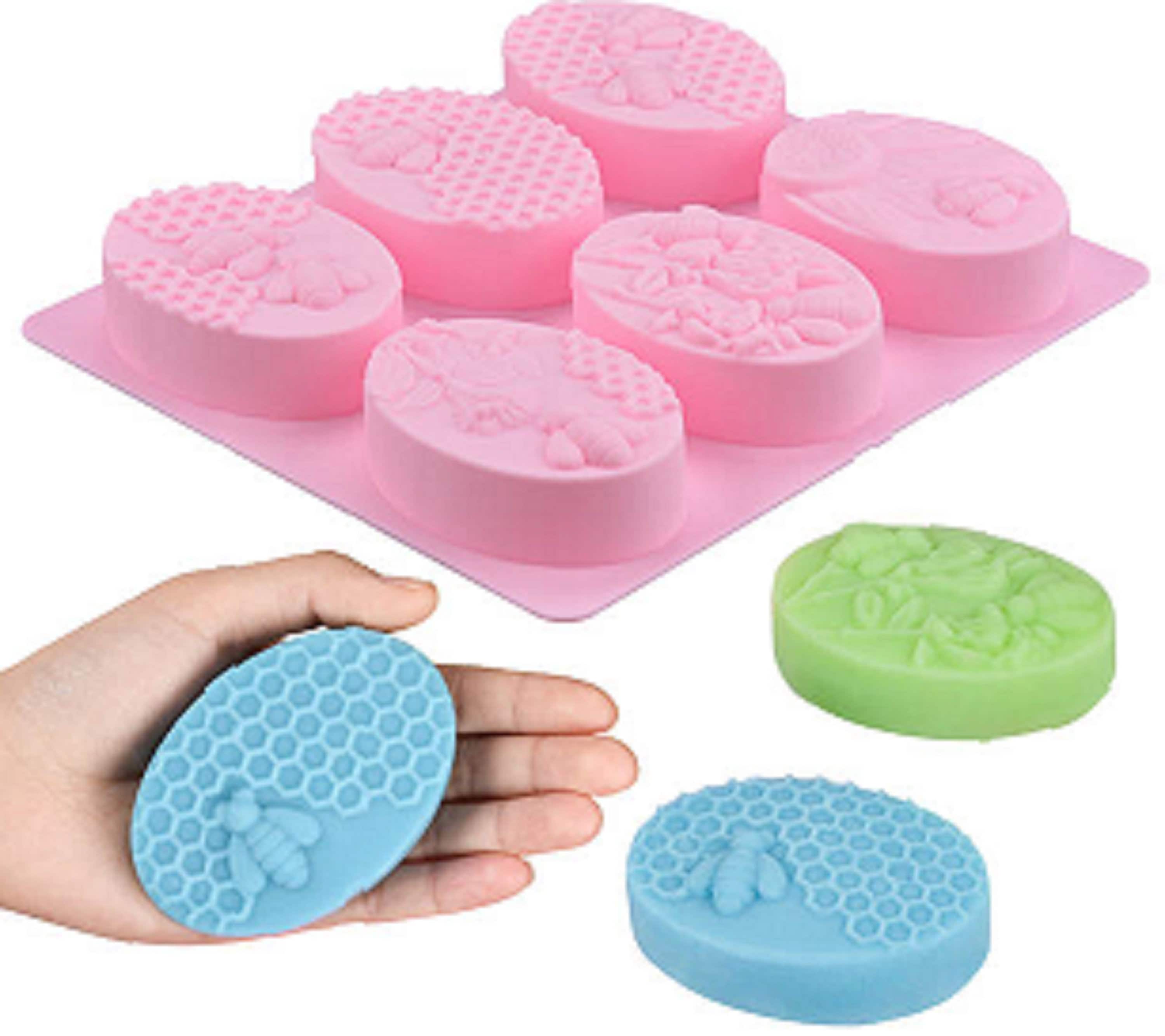 SILIKELOVE 4 Cavity Oval Soap Mold Silicone Molds for Soap Making