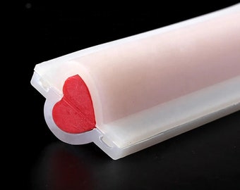 Heart Shaped Column Silicone Mold, Leak Prove Tube Soap Mold, Soap Embeds,Candy,Jello,Chocolate,Candle, Resin, Homemade Mold Tube, Ice Maker