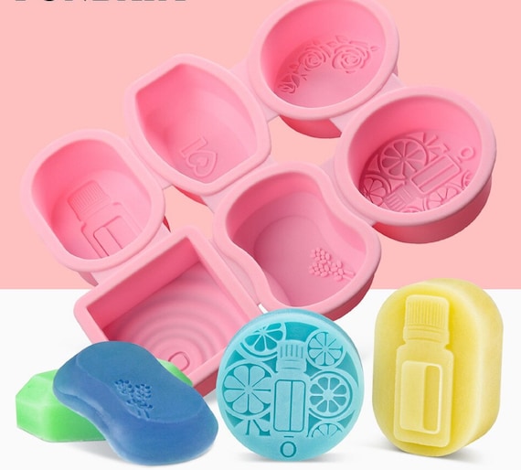 4 Cavity Oval Silicone Mold 3D Handmade Soap Forms Soap Silicon