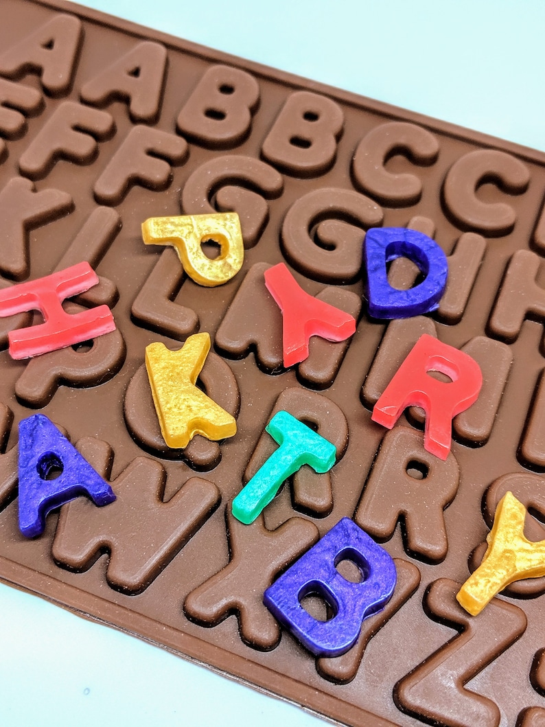 Alphabet Silicone Mold Soap Making Embeds Candy Jello Etsy
