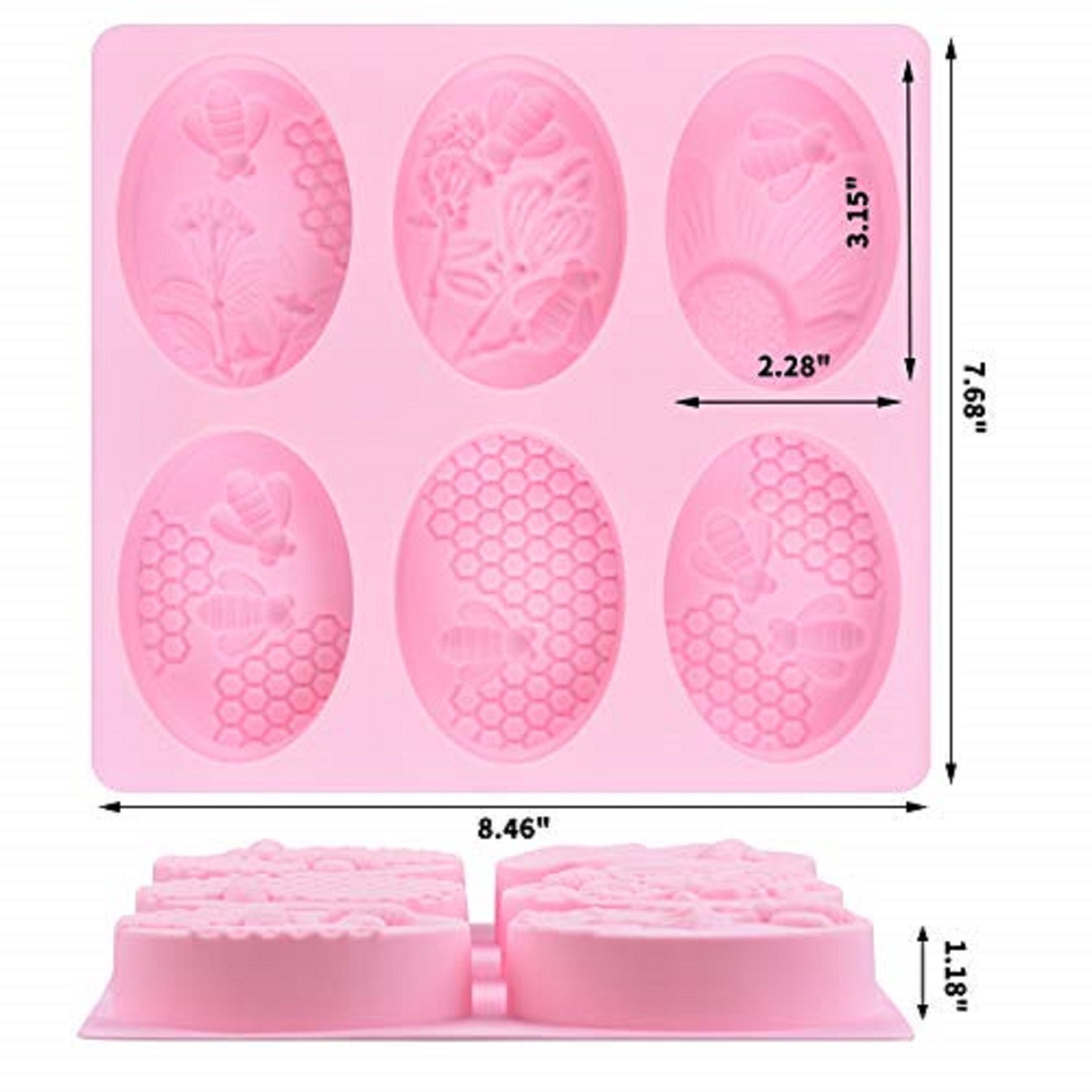 CandleScience 6 Bar Contoured Oval Silicone Soap Mold 1 PC Mold