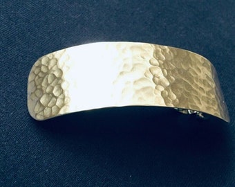 Haarspange "Rundhammer" Haarklammer Silber NEU geschmiedet  / hair barrette clasp hammered NEW