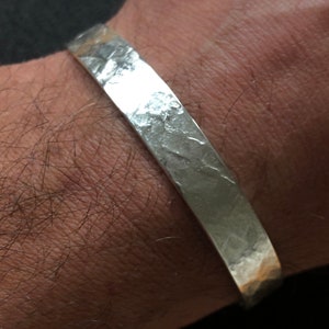 Silver bangle &quot;Rustic&quot;, forged bangle, cuff, silver bracelet