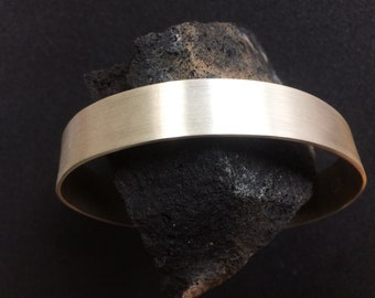 Silver bangle "semi-matt" wide, NEW bangle bangle forged simple / silver bracelet matt polished [made to measure]