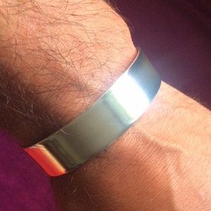 Silver bracelet &quot;high gloss&quot;, NEW bangle forged / silver bracelet mirror shine polished