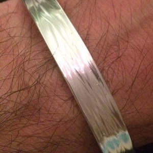 Silver bangle &quot;Tree bark&quot; shiny, forged handmade silver bangle bracelet pattern [made to measure]