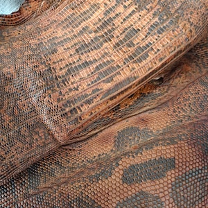 Real lizard skin, Italian genuine iguana leather, exotic leather