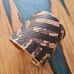 Snake leather Bracelet  Cuff bracelet Exotic Leather Bracelet Snake Skin Bracelet Wide Leather Bracelet Women Jewerly