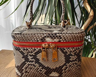 Snake Skin Top-Griff-Tasche: Luxus-Leder-Umhängetasche