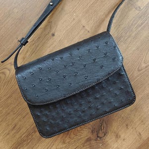 Ostrich leather bag Luxury purse Crossbody bag Leather purse Brown purse Shoulder leather bag