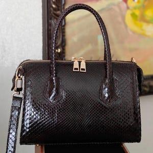 Snake Skin purse: Luxury Leather Handbag Bag, Elegant Handmade Snake Skin Bag