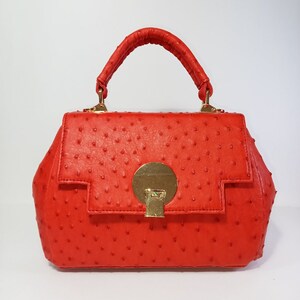 Ostrich leather Bag, Lady&#39;s purse, Leather bag, Ostrich skin handbag, Shoulder Bag, Luxury Leather bag, Top-handle bag, leather purse