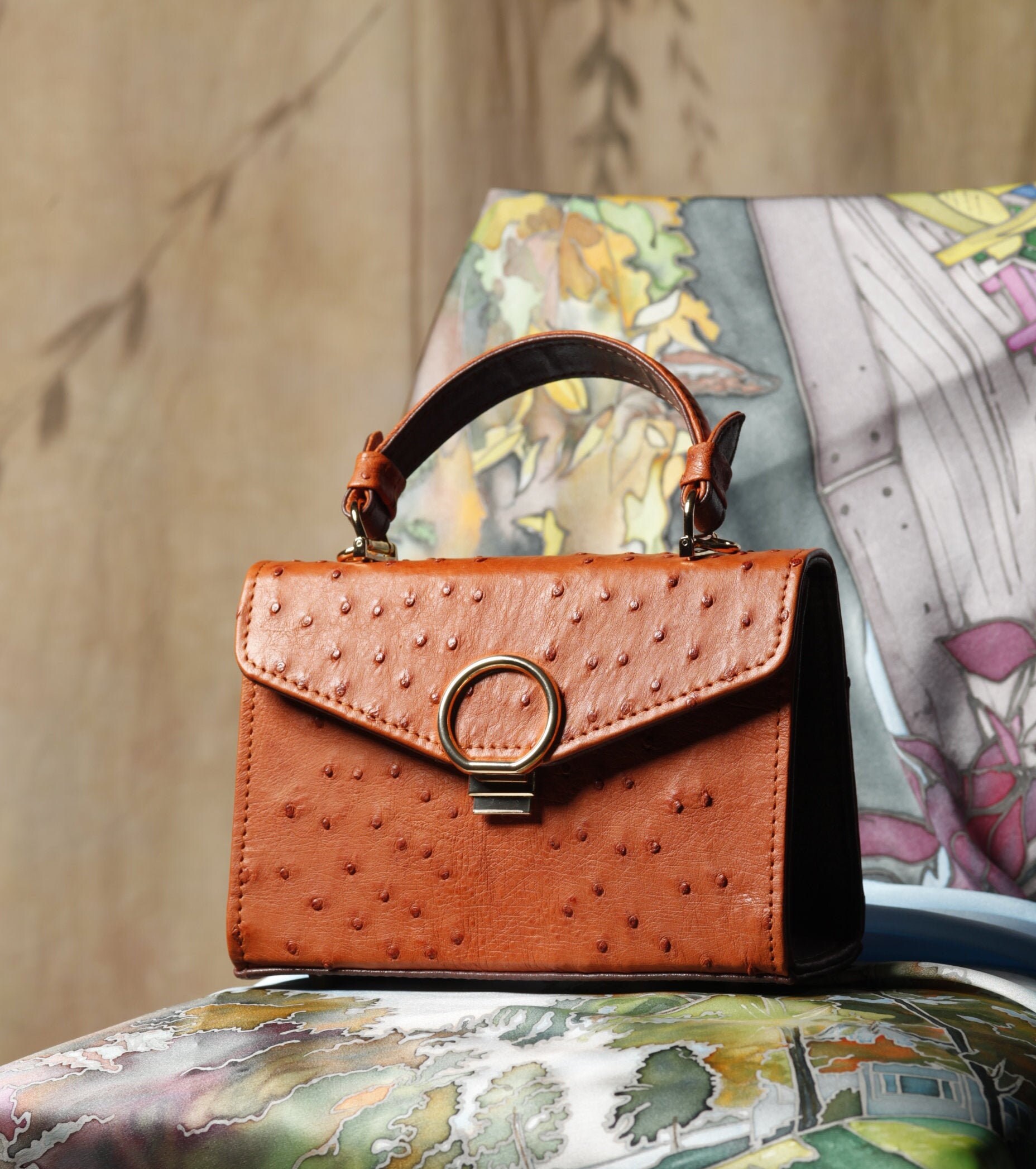 Ostrich leather Bag Crossbody bag Lady's purse Leather Etsy