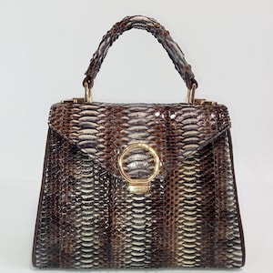 Snake skin Bag, Lady&#39;s purse, Leather bag, Snake skin handbag, Shoulder Bag, Luxury Leather bag, Top-handle bag, crossbody purse