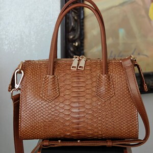 Snake Skin purse: Luxury Leather Handbag Bag, Elegant Handmade Snake Skin Bag
