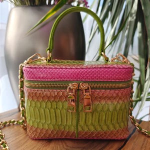 Snake leather bag, Lady&#39;s purse, Crossbody purse, Snake skin handbag, Shoulder Bag, Luxury Leather bag, Top-handle bag, leather purse