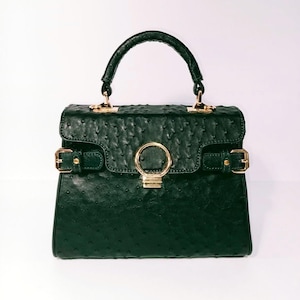 Ostrich leather Bag, Lady's purse, Crossbody bag, Ostrich skin handbag, Shoulder Bag, Luxury Leather bag, Top-handle bag, leather purse