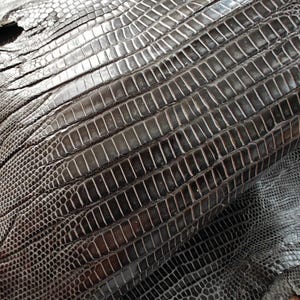 Real lizard skin, Italian genuine iguana leather, exotic leather