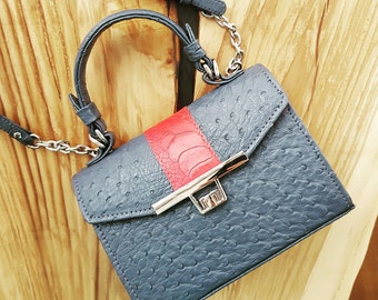 Ostrich Leather Crossbody Bag: Handmade Women's Purse